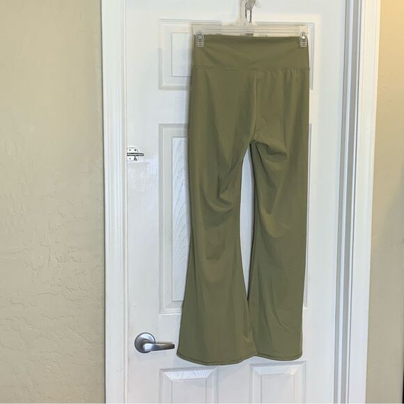 Double Zero Flare Leggings High Waist Olive Green Color Size Large - Picture 4 of 7
